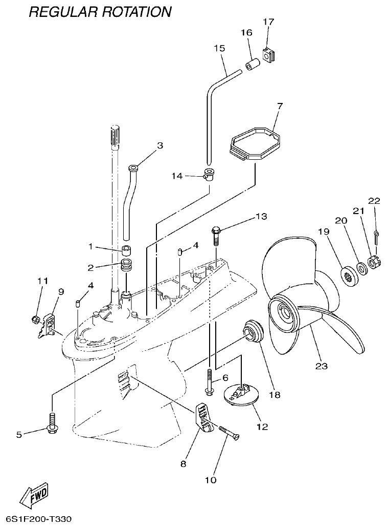 Yamaha F200BET, FL200BET LOWER CASING & DRIVE 2 parts diagram